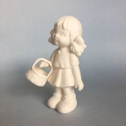 Ceramic Girl With Basket, Ready To Paint, Bisque, Gift For Girl, Made Order, Handmade Figurines, Kids Toys, Christmas Gift, Home Decor - thumbnail 3