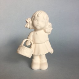 Ceramic Girl With Basket, Ready To Paint, Bisque, Gift For Girl, Made Order, Handmade Figurines, Kids Toys, Christmas Gift, Home Decor