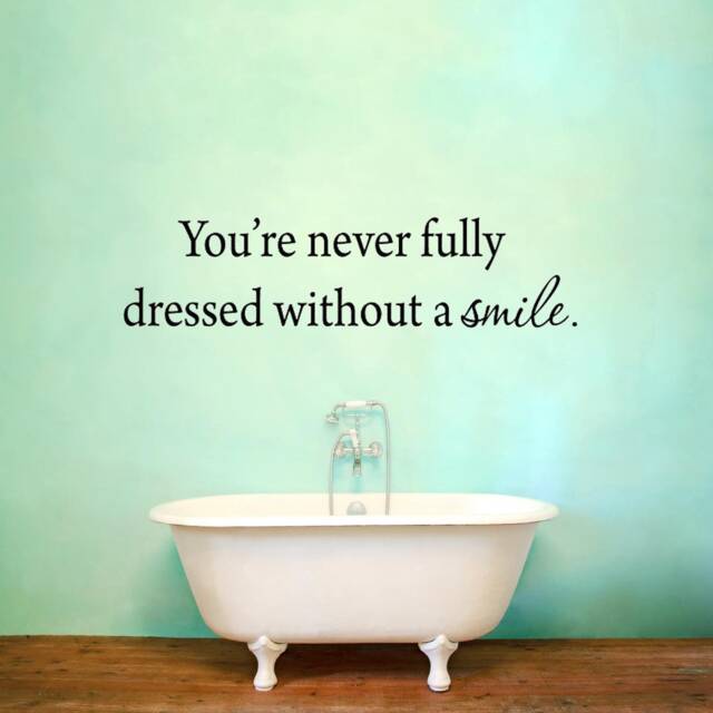 Vwaq You're Never Fully Dressed Without A Smile - Wall Decal Inspirational Quotes Vwaq-1633 - image 1