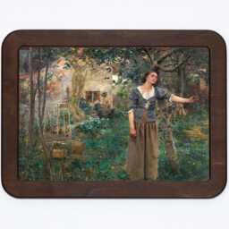 Joan Of Arc Jules Bastien-Lepage Angels Garden Trees Nature France Classic Painting Wooden Framed Art Print - thumbnail 2