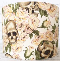 Skull & Roses Lampshade Gothic Drum Shade For Table/Ceiling Lights - thumbnail 1