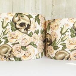 Skull & Roses Lampshade Gothic Drum Shade For Table/Ceiling Lights - thumbnail 2