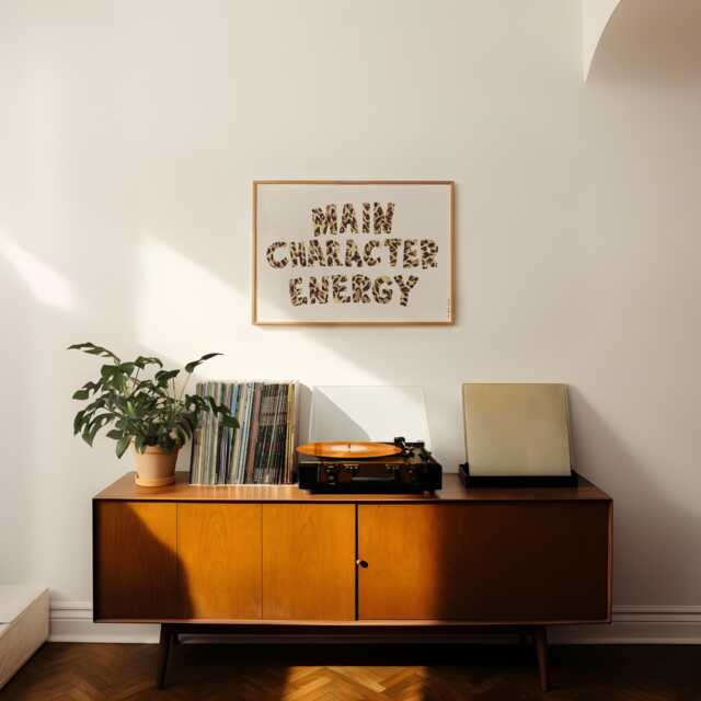 Main Character Energy Art Print, Retro Leopard Letters - image 1
