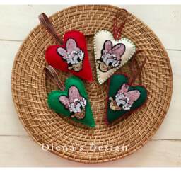 Felt Christmas Ornaments Felt Decoration Sequin Daisy Duck One Ornament Heart Holiday Accessory D??cor Shower Baby Gift - thumbnail 1