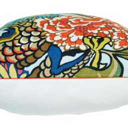 Schumacher Chiang Mai Dragon Pillow Cover Aquamarine Linen Throw - thumbnail 2