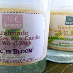 Soy Wax Candle With Wood Wick - All Natural 8Oz Crackle Scented Reusable - thumbnail 2