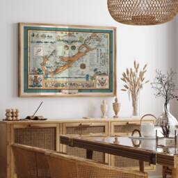 Vintage Bermuda Map Print 1947 Island Wall Art - thumbnail 2