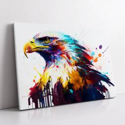 Eagle Eye Bird Abstract Modern Painting Splatter Wall Art, Framed Canvas Poster Print, Home Kitchen Office Room Decor, Kids Gifts - thumbnail 2