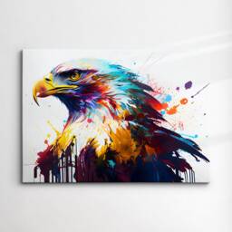 Eagle Eye Bird Abstract Modern Painting Splatter Wall Art, Framed Canvas Poster Print, Home Kitchen Office Room Decor, Kids Gifts - thumbnail 3