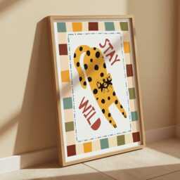 stay Wild Cat Print, Colourful Kids Prints, Cheetah Leopard Safari Jungle Boy Nursery Decor, Children's Wall Art - thumbnail 3