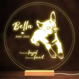 Chihuahua Dog Memorial Pet Loss Forever Loyal Personalised Gift Night Light - thumbnail 1