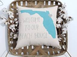 Customized Coastal Home Pillow For Beach Lovers, Welcome House Decor - thumbnail 1