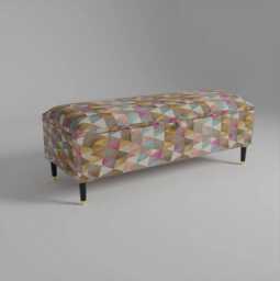 Handmade Geometric Pattern Storage Ottoman Bench