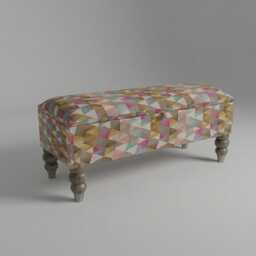 Handmade Geometric Pattern Storage Ottoman Bench - thumbnail 4