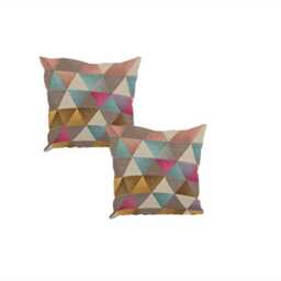 Tri Geometric Pattern Storage Footstool Pouffe. Handmade Chesterfield Traditional Coffee Table Footrest, Kids Toys & Blanket - thumbnail 2