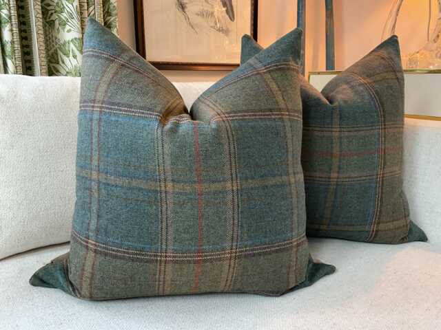 Kravet Shetland Plaid in Teal Wool By Mulberry For Kravet-Cover(S - Backordered April - image 1