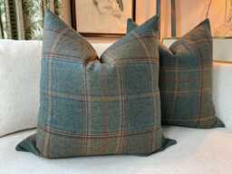 Kravet Shetland Plaid in Teal Wool By Mulberry For Kravet-Cover(S