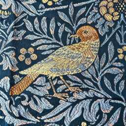 William Morris Birds Tapestry, Webbs Blue, Woven Wool & Cotton Cushion Cover - thumbnail 3