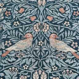 William Morris Birds Tapestry, Webbs Blue, Woven Wool & Cotton Cushion Cover - thumbnail 2