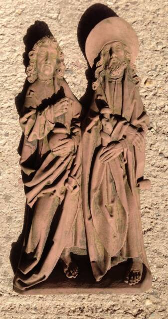 Cosmas & Damian Sculpture Relief Mural Art Sandstone Antique Look W 30 - image 1