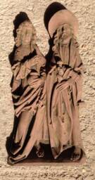 Cosmas & Damian Sculpture Relief Mural Art Sandstone Antique Look W 30 - thumbnail 1