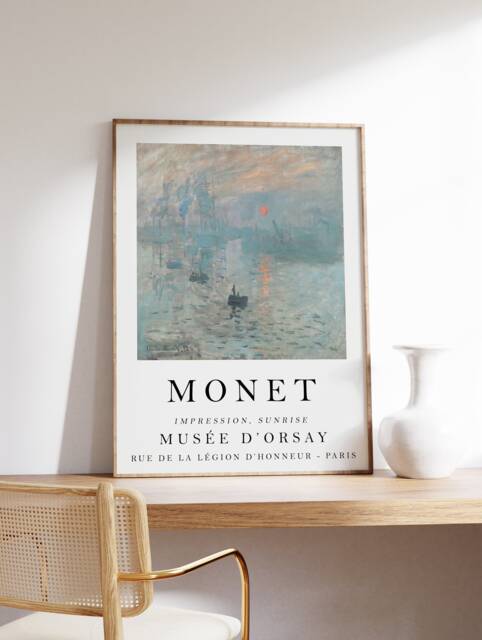 Monet Exhibition Poster, Impression Sunrise, Gallery Quality Art, Scenery Floral, Garden, Scenery, Nature, Wall Art Decor, Gift - image 1
