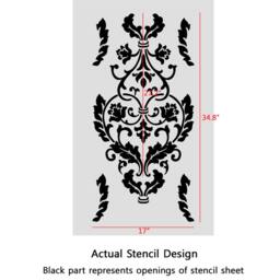 Wall Stencil Large Damask Leonard Stencils Better Than Wallpaper For Diy Decor - thumbnail 3