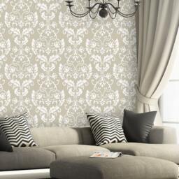 Wall Stencil Large Damask Leonard Stencils Better Than Wallpaper For Diy Decor - thumbnail 1