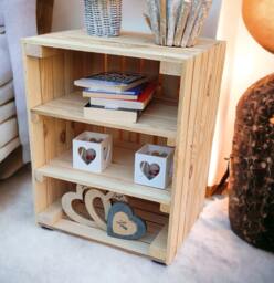 Scandinavian Redwood Wooden Crate Shelf Home Storage 40cmx50cmx30cm