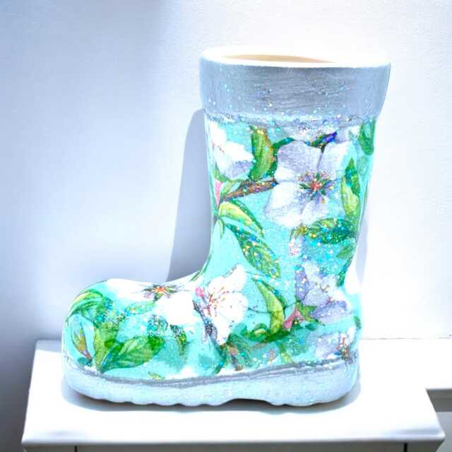 Wellie Boot Planter, Wellington Mini Plant Pot, Succulent Planters, Christmas Roses, Pot For Plants, Green Gift - image 1