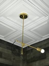 Lincoln Modern Mid Century Single Bulb Minimalist Semi Flush - thumbnail 1