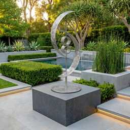 Metal Sculpture Handcrafted Luxury Modern Art, Indoor Or Outdoor - thumbnail 2