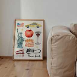 New York Memories Print - Travel - New City, Nyc, Manhattan, Brooklyn, America, Funky, Vintage, Painting, Vibes, Usa, Liberty, Apple - thumbnail 3