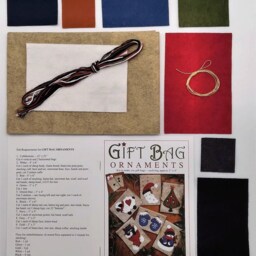 Gift Bag Ornament Kit - Wool Felt Christmas Bags For Your Cards Instructions & Materials Included - thumbnail 2