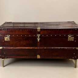 English Handmade Luxury Leather Trunk - Custom Made Reclaimed Bespoke Chest - thumbnail 3