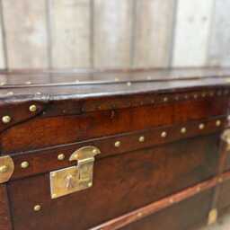 English Handmade Luxury Leather Trunk - Custom Made Reclaimed Bespoke Chest - thumbnail 2