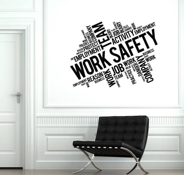 Work Safety Vinyl Wall Decal Words Cloud Office Decoration Stickers Mural - #2659Di - image 1