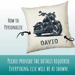 Personalised Motorbike Cushion Gift Printed Name Design - Motorcycle For Men Him Throw Pillow For Motorcyclist Cs0862 - thumbnail 3