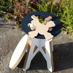 Spinny - Movable & Durable Wood Stool Requiring No Tools, Screws, Or Skills To - DisAssemble, Made Of High Quality Hpl Birch Plywood - thumbnail 3