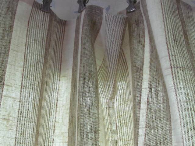 "striped Linen Kitchen Curtain Or Table Topper H27""x W51" - image 1