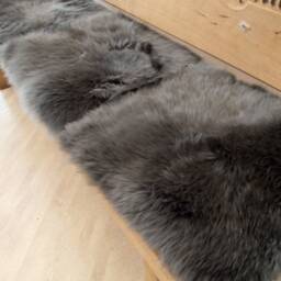 Seat Cover/Pad Made Out Of Natural Lambskin Sheepskin Colour Anthracite 42cm X - thumbnail 3