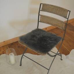 Seat Cover/Pad Made Out Of Natural Lambskin Sheepskin Colour Anthracite 42cm X - thumbnail 2