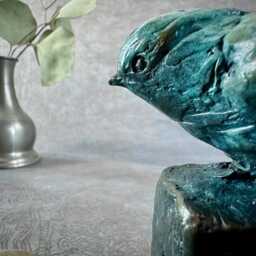 Tweetypie, Hand Cast Bronze Chickadee Sculpture Original Bird Lover Gift By Kindrie Grove - thumbnail 2