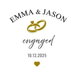Personalised Engagement Candle, Custom Names&date, Soy Wax Keepsake - thumbnail 2