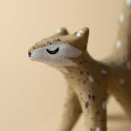 Handmade Ceramic Wolf Ring Holder Beige Stoneware Clay Decor - thumbnail 3