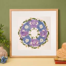 Pressed Real Flowers Framed Artwork, Handmade Home Decor, Original Wall Art, Floral Art in Frame & Mounted, Herbarium, Gifts - thumbnail 2