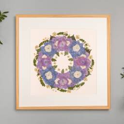 Pressed Real Flowers Framed Artwork, Handmade Home Decor, Original Wall Art, Floral Art in Frame & Mounted, Herbarium, Gifts - thumbnail 3