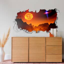 Alien Sun Wall Decor - 3D Wallpaper Wall Decals Printed Art Sticker Decal Sku As3Dw - thumbnail 2