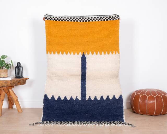 Wool Beni Ourain Rug, Moroccan Rug 3x5 Ft, Authentic Handmade Berber Carpet, Genuine Rug, Area Tapis Berbere, Teppich - image 1
