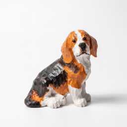 Hand Carved Wooden Beagle Figurine, Rustic Dog Lover Decor, Wood Sculpture, Pet Memorial Gift, Handmade Statue For Desk Shelf - thumbnail 3